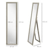 HOMCOM Full Length Mirror, 37 x 157 cm, Hanging or Freestanding, Rectangular Glass Full Body Mirror with Frame for Living Room, Bedroom, Cloakroom, Grey