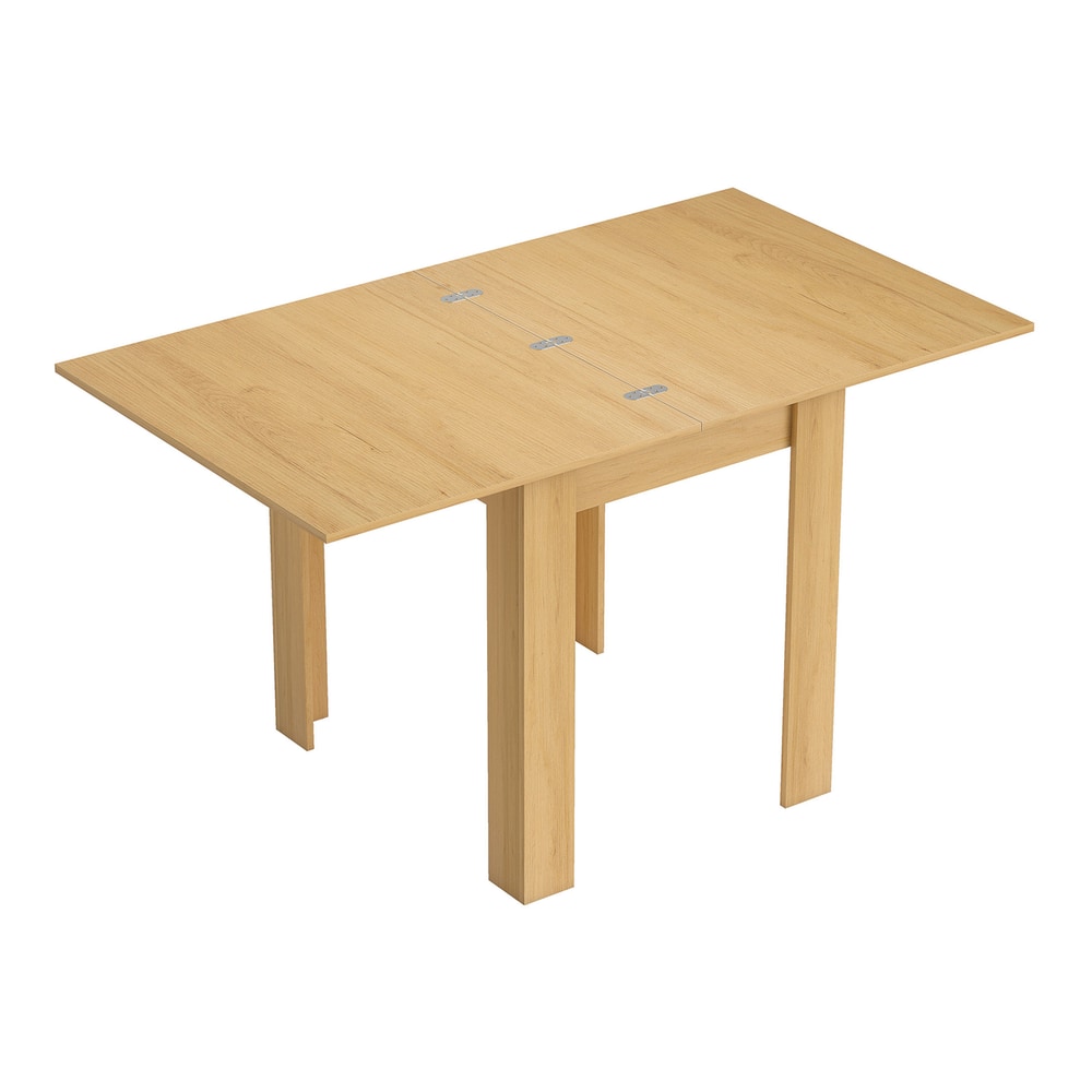 HOMCOM Folding Dining Table for 4-6 in Natural Wood