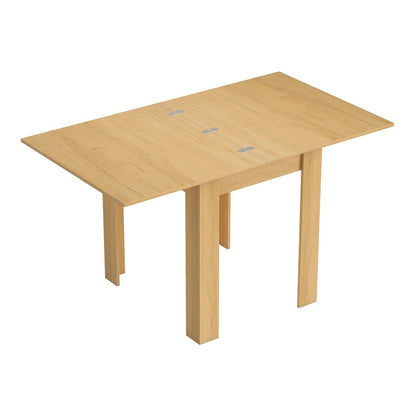 HOMCOM Folding Dining Table for 4-6 in Natural Wood