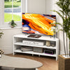 HOMCOM Corner TV Stand with 2 Open Shelves for 47 Inch TV - White