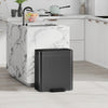 HOMCOM 40L Dual Compartment Rubbish Bin, with Soft-Close Lid - Black