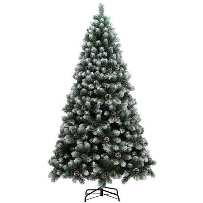 HOMCOM 7ft Snow-Dipped Artificial Pine Christmas Tree