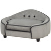 PawHut Dog Sofa for XS and S Size Dogs, Pet Chair Bed with Soft Cushion, Cat Sofa Couch with Washable Cover, Wooden Frame, 66.5 x 45 x 35.5 cm, Grey