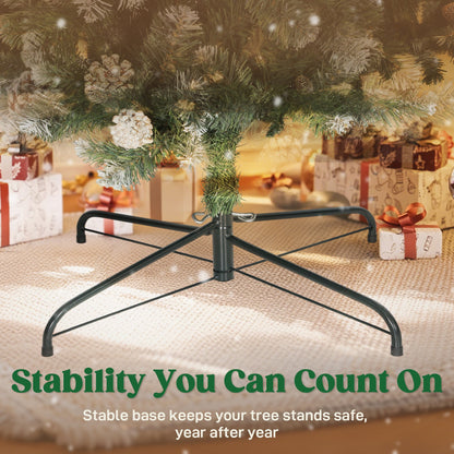 HOMCOM 8.2 ft Snow Frosted Christmas Tree Arch, Christmas Arch Doorway Decor with 1800 Tips and 91 Pinecones, Artificial Xmas Tree with Metal Stand for Indoor, Green