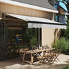 Outsunny 3 x 2.5m Electric Awning with Remote Controller, Aluminium Frame DIY Retractable Awning, UV30+ Sun Shade Canopy for Garden Patio Deck Door Window, Light Grey