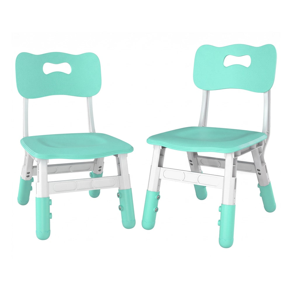 AIYAPLAY 2 PCS Kids Desk Chairs, 3 Level Height Adjustable Children's Chairs with Backrest for 1.5-8 Years, Max Load 50KG, Green