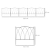 Outsunny Set of Five 61.5cm Decorative Metal Fence Panels - Black
