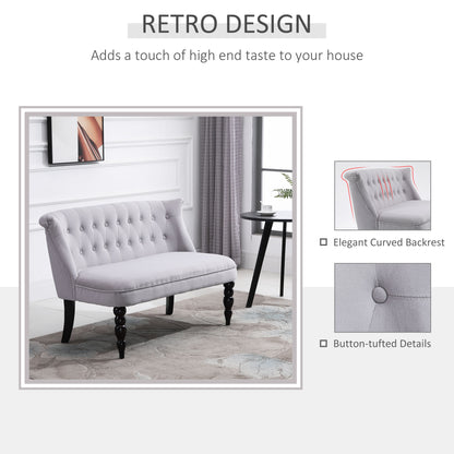 HOMCOM Velvet 2 Seater Sofa in Grey