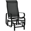 Outsunny Outdoor Gliding Rocking Chair with Sturdy Metal Frame Garden Comfortable Swing Chair, Black