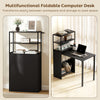 HOMCOM Folding Shelf and Work Table - Black