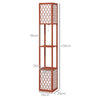 HOMCOM Duo Light Floor Shelves - Brown
