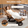 HOMCOM Faux Leather Reclining Chair and Footstool - Brown