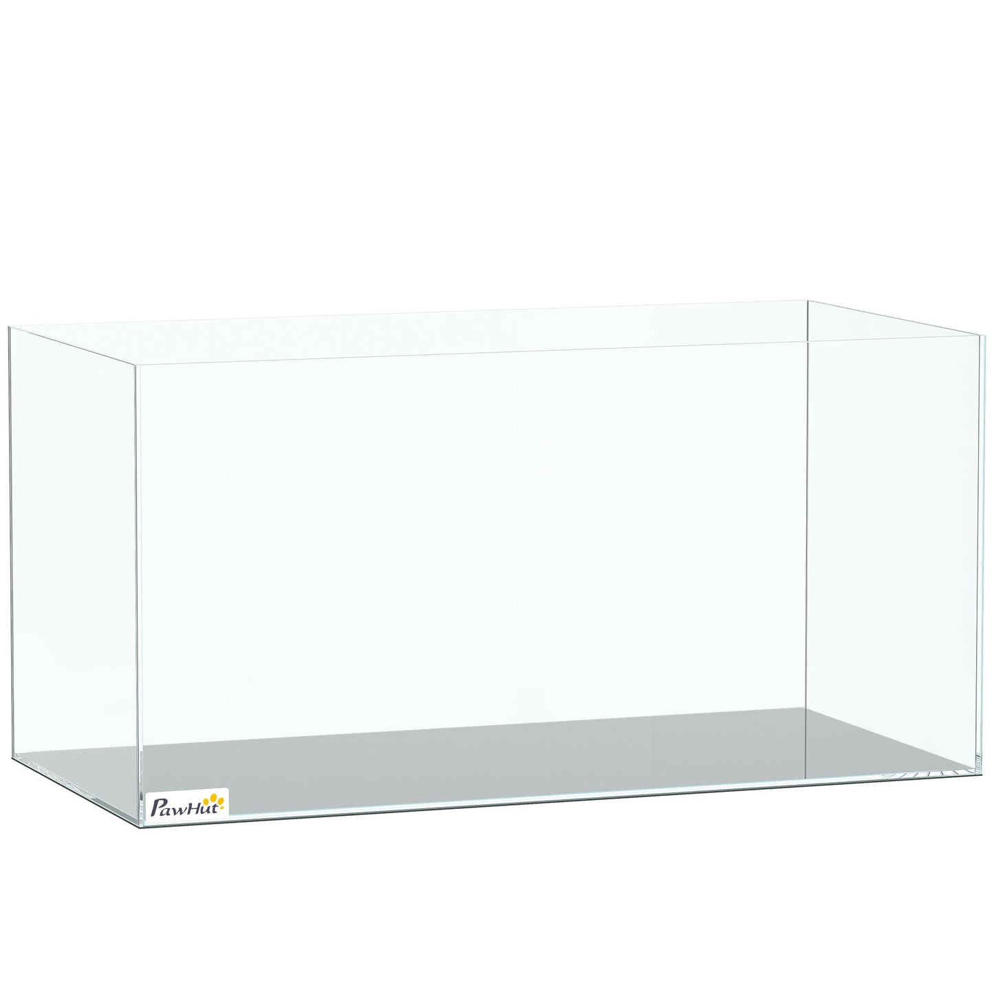 PawHut Fish Tank Bare Glass for DIY Glass Aquarium with Protective Base Mat 51L Transparent for Fish Shrimps