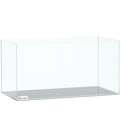 PawHut Fish Tank Bare Glass for DIY Glass Aquarium with Protective Base Mat 51L Transparent for Fish Shrimps