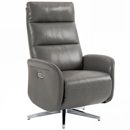 HOMCOM Power Recliner Chair, Swivel Electric Reclining Chair with Type C+USB, Recliner Armchair with Footrest, Dark Grey