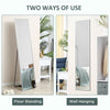 HOMCOM Full Length Mirror Wall-Mounted, 160 x 40 cm Freestanding Rectangle Dressing Mirror for Bedroom, Living Room, Silver Frame