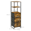 HOMCOM Industrial Storage Cabinet with 2 Open Shelves and 3 Foldable Fabric Drawers, Multifunctional Bookshelf in Living Room, Study, Bedroom, Rustic Brown