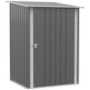 Outsunny 3.3 x 3.4ft Lean To Steel Garden Shed, with Locking Door - Grey