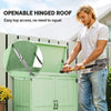 Outsunny Small Shed, Wooden Garden Shed with Openable Hinged Roof and Removable Shelf, 74 x 43 x 88 cm, Light Green