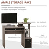HOMCOM Computer Desk with Sliding Keyboard Tray Storage Drawer Shelf Home Office Workstation Grey