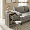 HOMCOM Set of Two Modern Storage Bedside Tables - Grey
