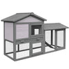 PawHut Small Animal Two-Level Fir Wood Guinea Pigs Hutches w/ Ramp Burnt Yellow