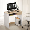 HOMCOM 80cm Compact Computer Desk with Keyboard Tray, Home Office Desk with Drawer for Bedroom Study, Oak