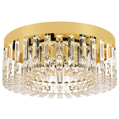 HOMCOM Crystal Chandeliers with 160 Crystal Pendants, 6-Light Ceiling Light for Living Room, Bedroom Dining Room, Gold Tone
