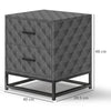 HOMCOM Bedside Tables Set of 2, Modern Bedside Table Nightstand with 2 Drawers, Bedside Cabinet Sofa Side Table with Storage, Steel Legs for Bedroom, Living Room, Grey