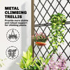 Outsunny Raised Garden Bed with Metal Trellis, Wooden Elevated Planter Box w/Lockable Wheels, Outdoor Raised Planter, Carbonised