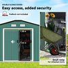Outsunny 12.5 x 11.1ft Steel Sliding Door Storage Shed - Green