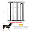 PawHut Pressure Fit Dog Stair Gate No Drilling Safety Gate Auto Close for Doorways, Hallways, 74-80cm Adjustable, 94cm Tall, Black