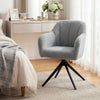 HOMCOM 360 Degree Swivel Accent Chair, Snow Flannel Armchair, Grey