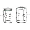 HOMCOM Nesting Round Coffee Table Set of 2 - Black