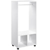 HOMCOM Open Wardrobe on Wheels, Bedroom Wardrobe with Clothes Hanging Rail, 2 Storage Shelves, Mobile Garment Rack for Cloakroom, Hallway, White