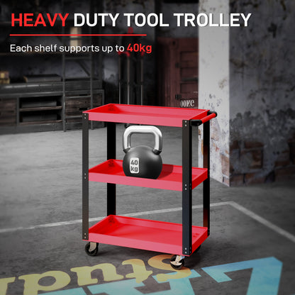 HOMCOM Tool Utility Cart in Black and Red