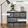 HOMCOM Chest of Drawers with 8 Foldable Drawers, 3-Tier Fabric Bedroom Dresser, Clothes Storage Unit for Bedroom Living Room, Dark Grey