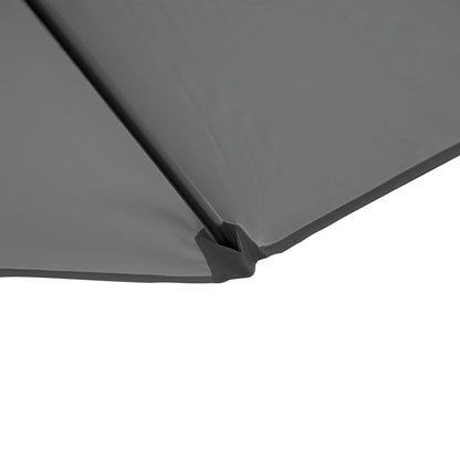 Outsunny 2.5M Garden Cantilever Parasol, Offset Roma Patio Umbrella Hanging Sun Shade Canopy Shelter with 360√Ç¬∞ Rotation and Cross Base, Dark Grey