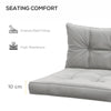 Outsunny 4-Piece Seat Cushions Back Pillows Replacement, Patio Chair Cushions Set for Indoor Outdoor, Light Grey