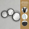HOMCOM Metal Wall Art 56cm Modern Decorative Mirror Decor for Living Room Bedroom Dining Room, Black