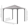 Outsunny 3m x 3m Hardtop Metal Frame Mesh Draped Gazebo Black