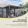 Outsunny Retractable Pergola Cover, 3.5 x 2.6 m Replacement Canopy Fabric for 4 x 3 m Frame, Roof Top Only, Dark Grey