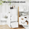 HOMCOM Slim Bedside Table, Narrow Bedside Cabinet with Open Shelf and 2 Drawers for Bedroom, Living Room, White