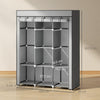 HOMCOM Fabric Wardrobe, with Rails and Shelves - Light Grey