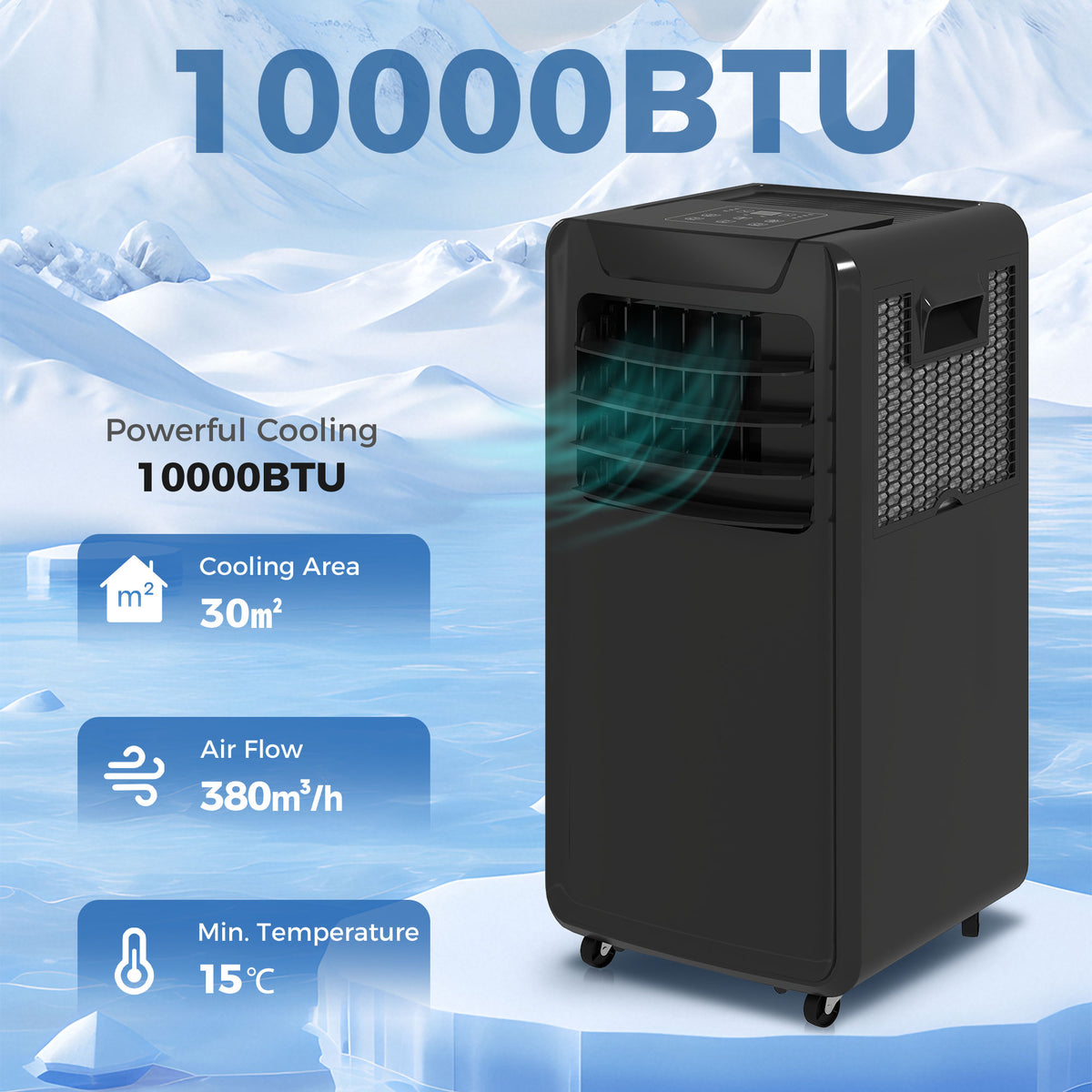 HOMCOM Air Conditioning Unit 10000 BTU in Black