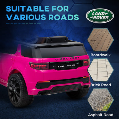 AIYAPLAY Licensed Land Rover Discovery Sport, 12V Kids Ride on Car w/ Remote Control, Lights, Music, Horn, for 3-6 Years, Pink