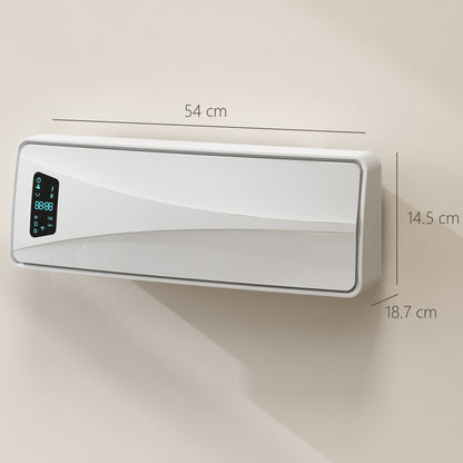 HOMCOM 2000W Ceramic Electric Heater with Fan, Adjustable Thermostat, Wall Mounted - White