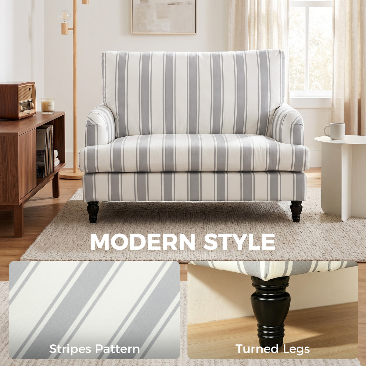 HOMCOM Velvet Single Sofa Armchair in Grey