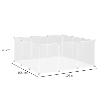 PawHut Pet Playpen DIY Small Guinea Pigs Hutches Fence 12 Panels for Kitten Bunny Chinchilla