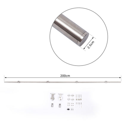 HOMCOM Wooden Sliding Door Kit in Silver